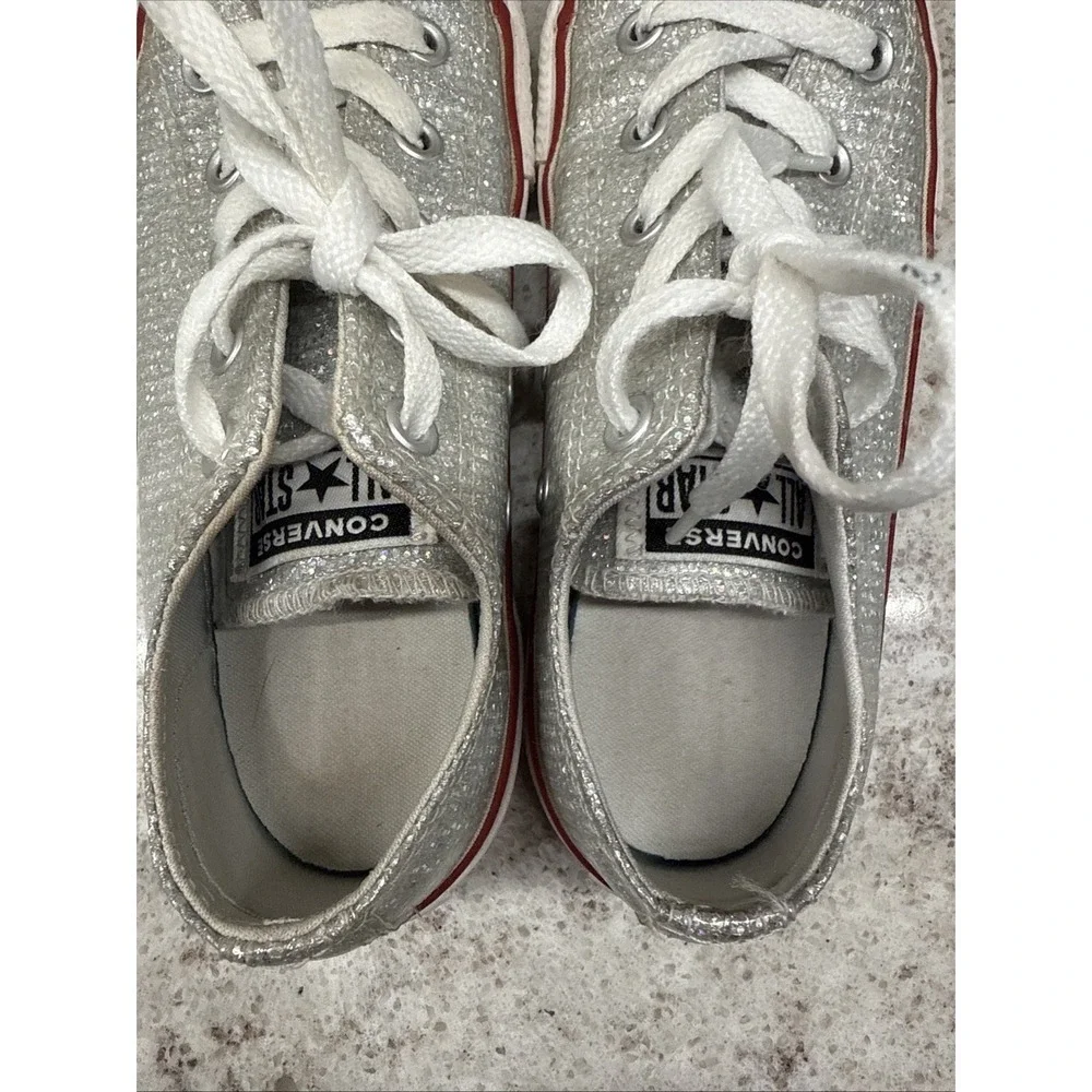 Converse All Star Chuck Taylor Shoes Junior Size 2 All Over Glitter Low Top